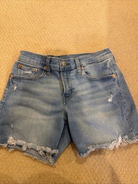 GAP Light Blue Distressed Denim Shorts